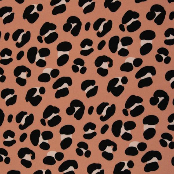 Viskose Animalprint Erdtöne/Schwarz Leo by Swafing
